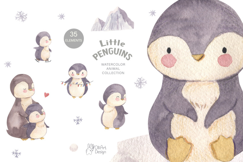 penguins-clipart-watercolor