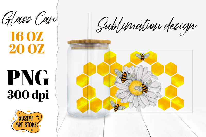 chamomile-amp-honey-bee-glass-can-sublimation-design-16oz-20oz