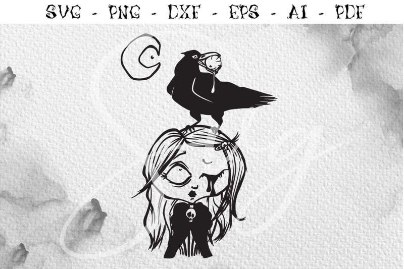 gothic-svg-girl-amp-crow-svg-spooky