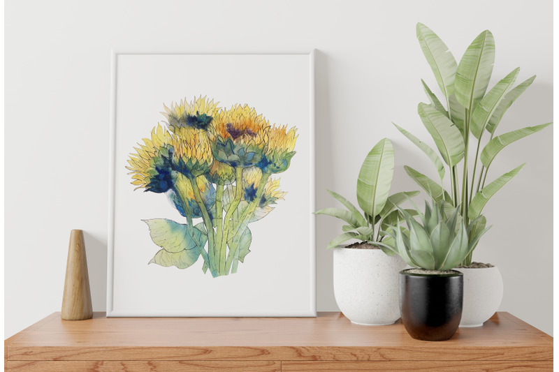 sunflowers-summer-collection-in-watercolor
