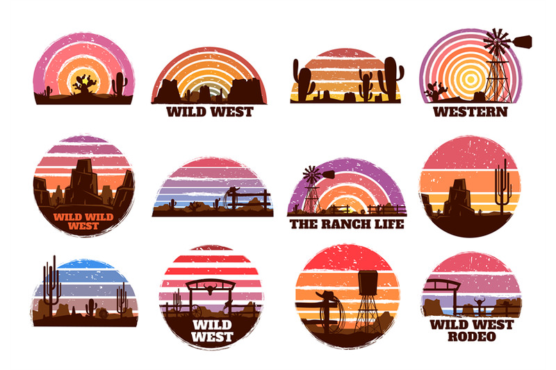 retro-wild-west-sunset-western-ranch-silhouette-texas-nature-morning