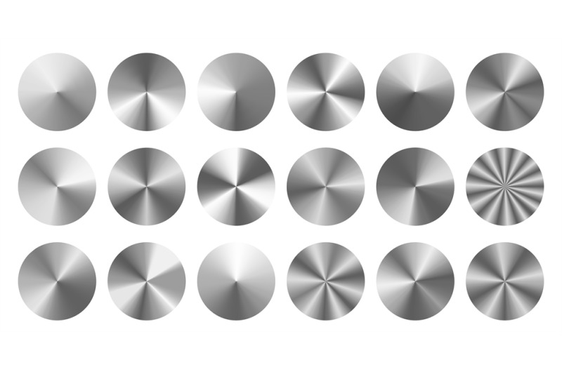 conical-metal-gradients-radial-metallic-knob-silver-disc-and-brushed