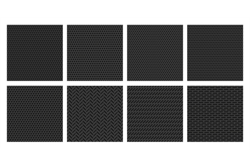 perforated-metal-texture-black-metallic-grid-dark-steel-plate-with-d