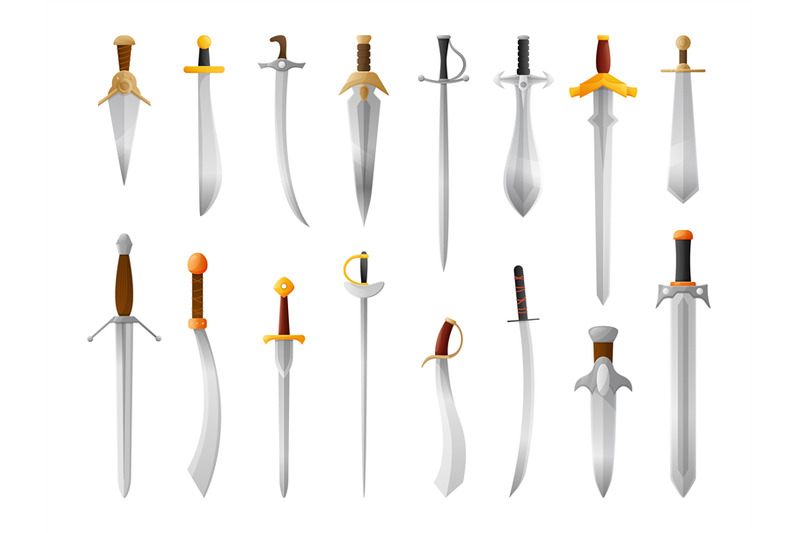 cartoon-medieval-sword-metal-blade-weapon-knight-saber-and-war-dagge