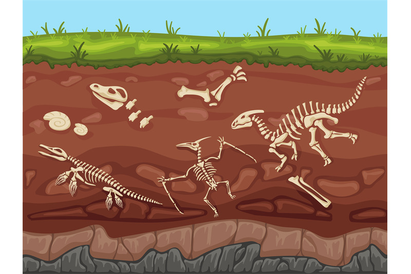 soil-layers-with-fossils-ground-layers-with-dinosaur-bones-and-fossil