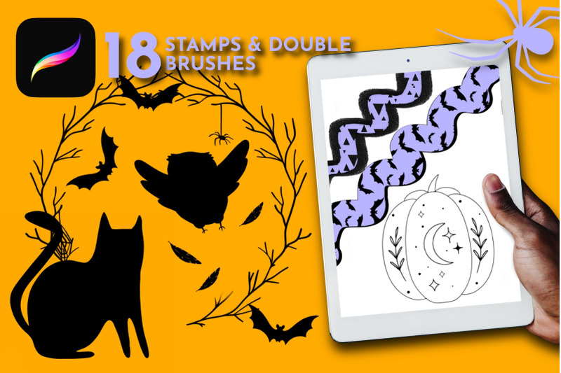 halloween-procreate-brushes-magic-ipad-stamps-lettering