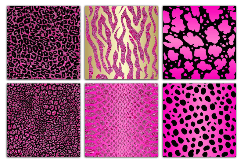 Hot Pink Safari Animal Print Seamless Digital Paper By Fantasy Cliparts ...