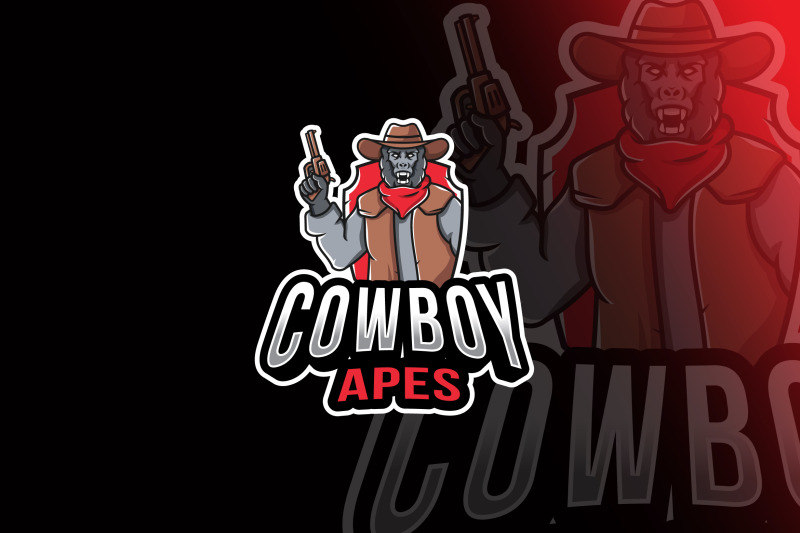 cowboy-apes-esport-logo-template