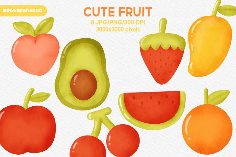 watercolor-cute-fruit-clipart