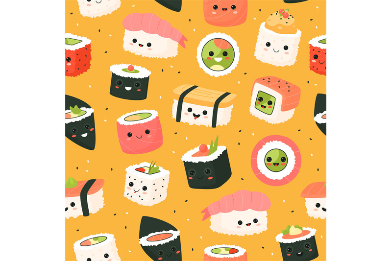 cute-sushi-rolls-seamless-pattern-cartoon-funny-foods-characters-yum