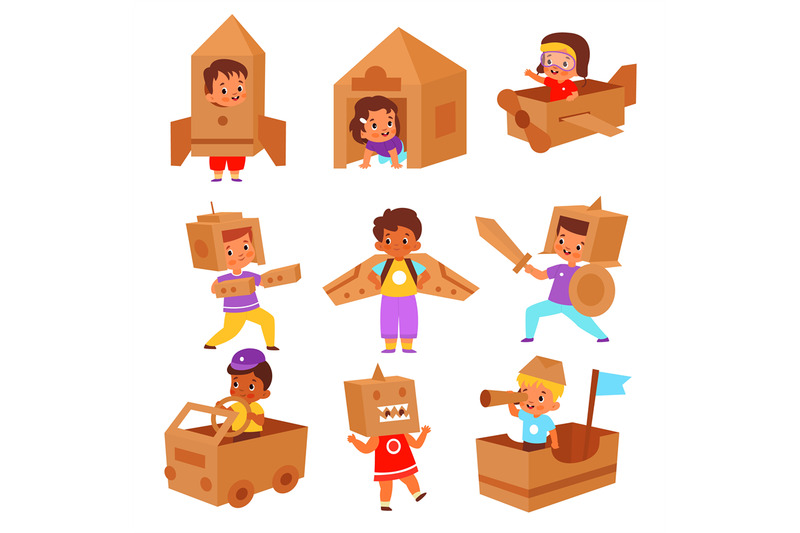 kids-cardboard-boxes-cartoon-children-characters-make-cardboard-objec