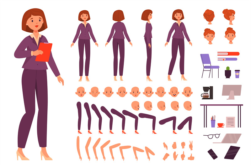 cartoon-business-woman-kit-female-character-strict-office-suit-sepa