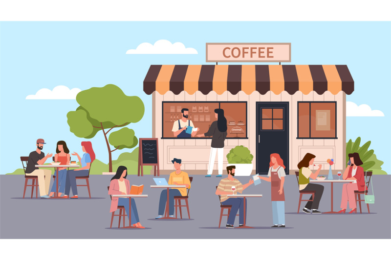 cafe-outdoor-visitors-people-in-summer-restaurant-customers-sitting