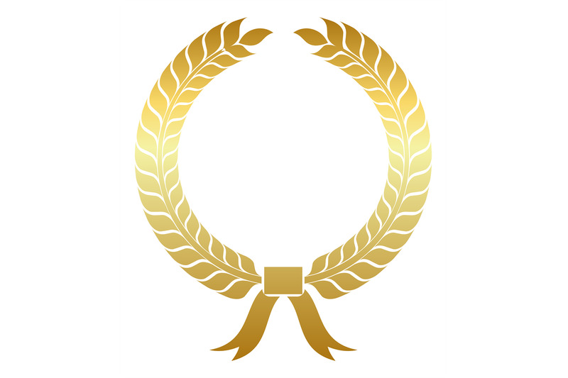 laurel-wreath-with-ribbon-golden-round-badge-template