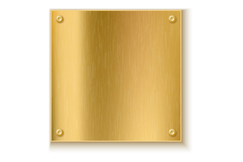 realistic-wall-plate-golden-blank-metal-board