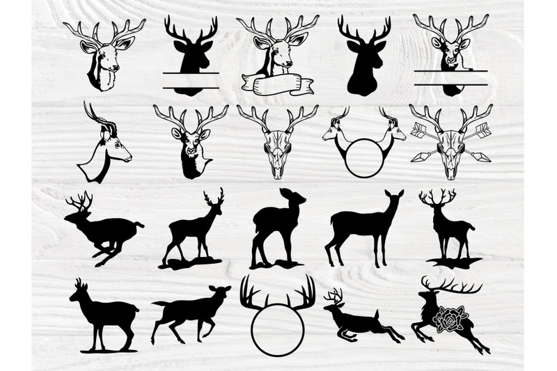 deer-bundle-svg-deer-svg-cut-files-wildlife-deer-skull-svg