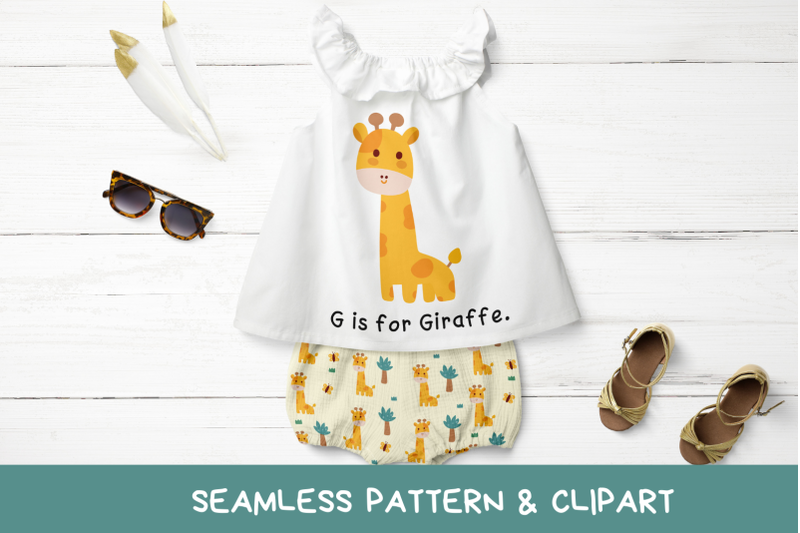 seamless-pattern-vector-with-giraffe-kawaii-clipart