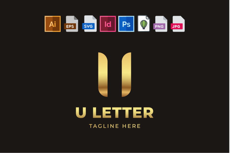 u-letter-logo-template