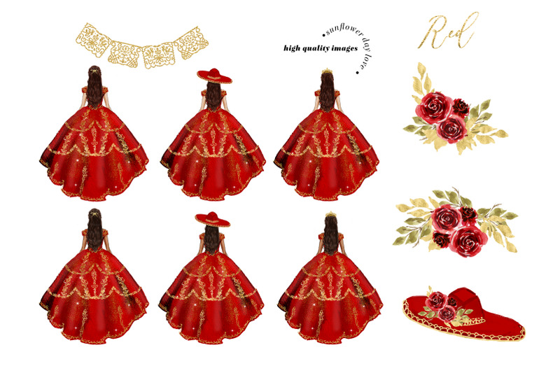 red-amp-gold-princess-dress-clipart-miss-quince-clipart