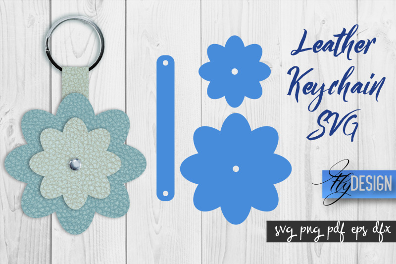 leather-keychain-flower-svg-key-fob-svg-bag-tag-design