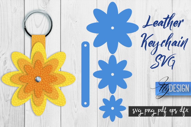 leather-keychain-flower-svg-key-fob-svg-bag-tag-design