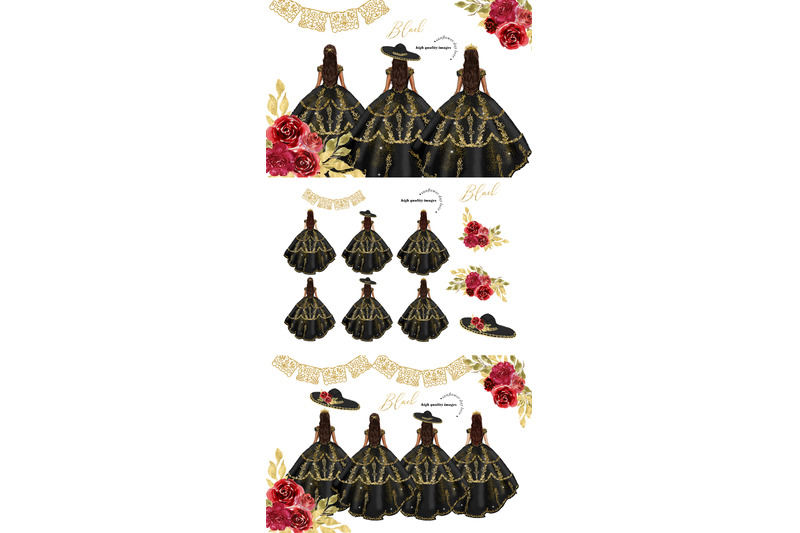 black-and-gold-princess-clipart-red-and-gold-flowers