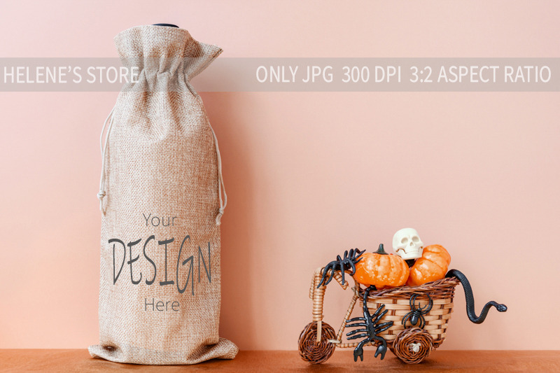 wine-gift-bag-mockup-halloween-mockup-fall-boho-style