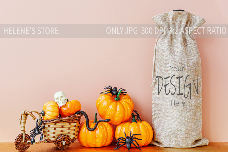 wine-gift-bag-mockup-halloween-mockup-fall-boho-style