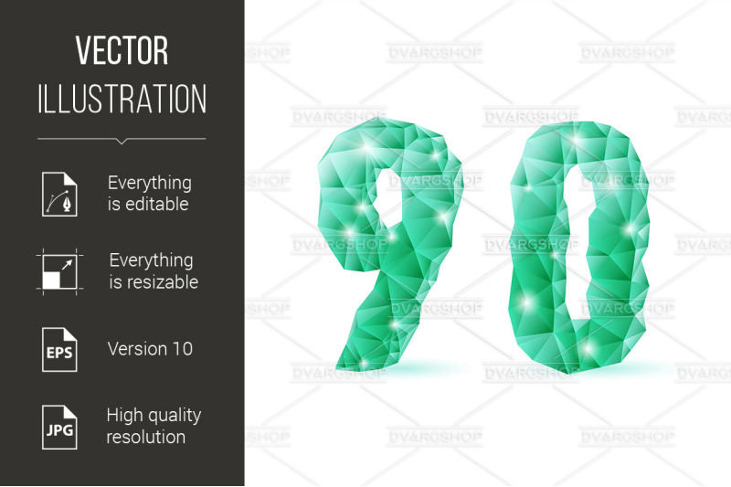 emerald-green-polygonal-font