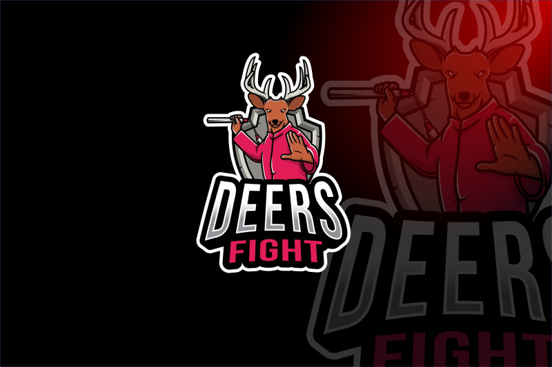 deer-fight-esport-logo-template