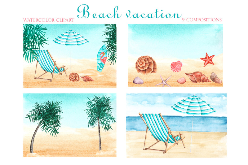 beach-vacation-watercolor-clipart-sea-summer-holiday-seascape