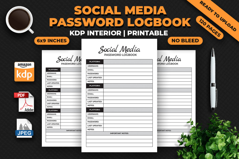 social-media-password-logbook-kdp-interior