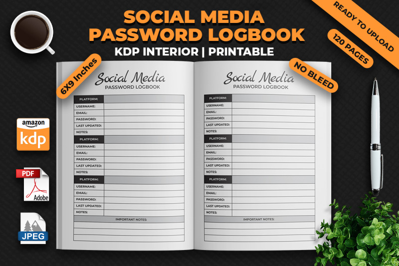 social-media-password-logbook-kdp-interior