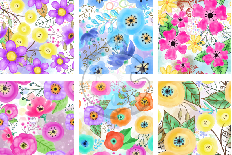 seamless-watercolor-floral-collage-pattern-papers-set-3