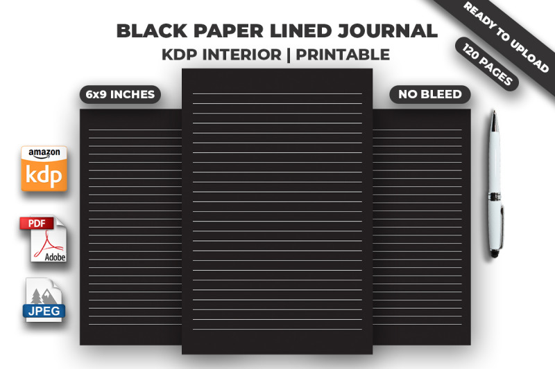 black-paper-lined-journal-kdp-interior