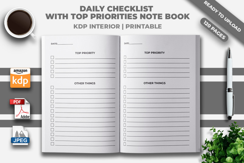 daily-checklist-with-top-priorities-note-book-kdp-interior