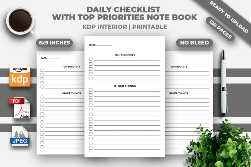 daily-checklist-with-top-priorities-note-book-kdp-interior