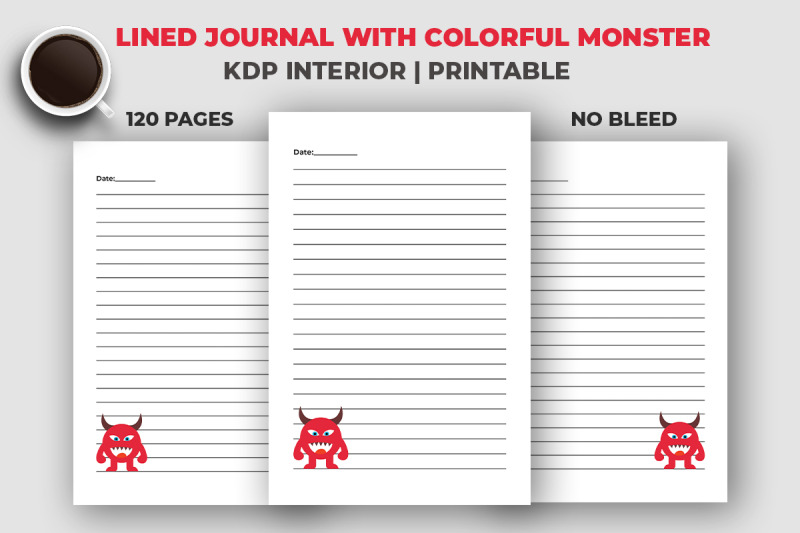 lined-journal-with-colorful-monster-kdp-interior