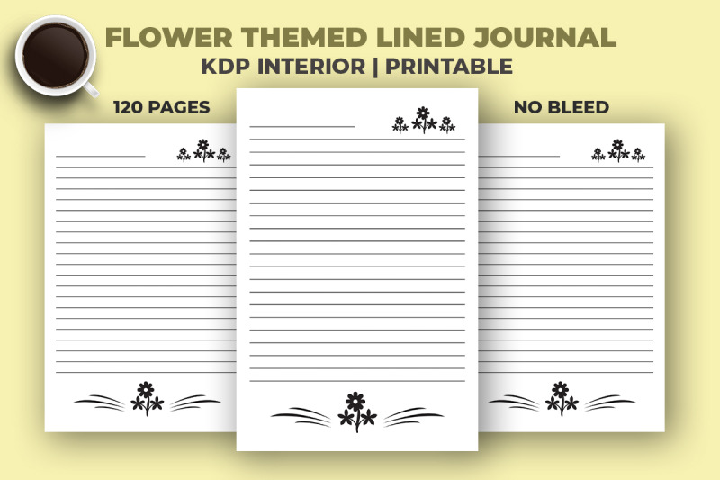 flower-themed-lined-journal-kdp-interior