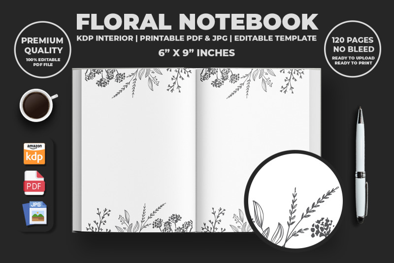 floral-notebook-kdp-interior