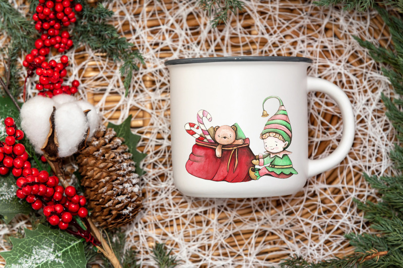christmas-watercolor-clipart-cute-santa-christmas-gnome