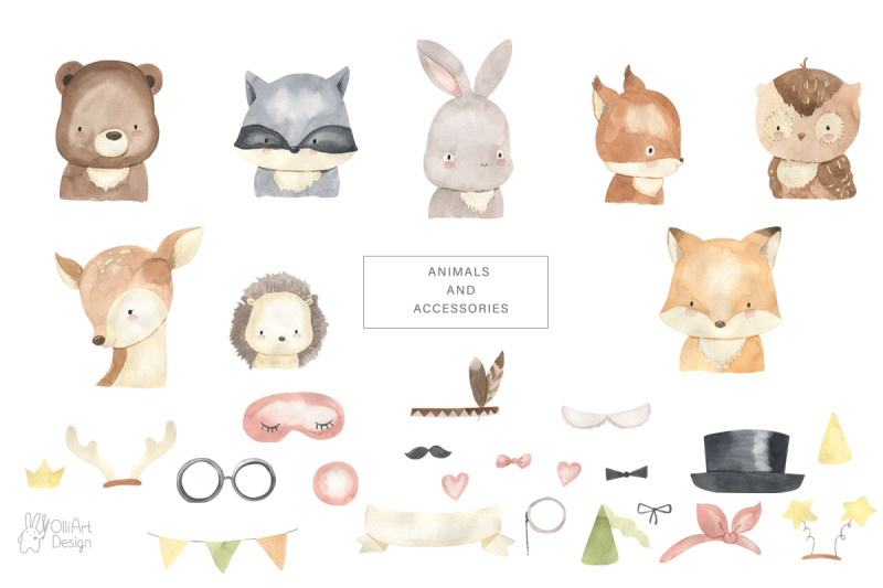 woodland-animal-watercolor-clipart