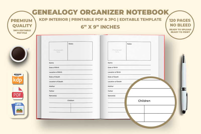 genealogy-organizer-notebook-kdp-interior