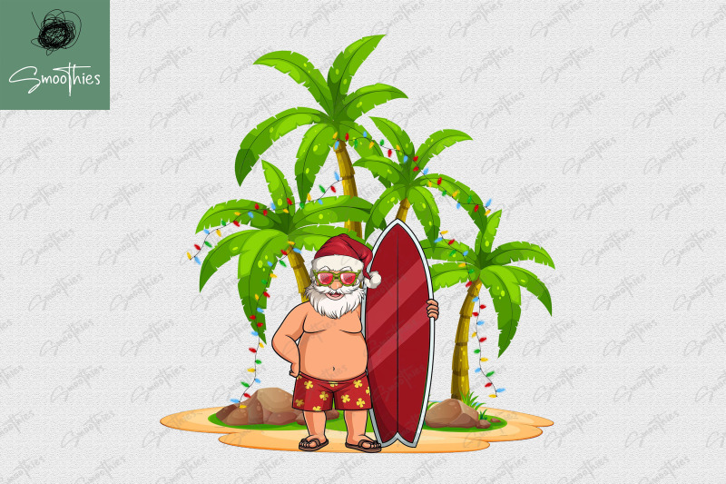 christmas-in-july-santa-hawaiian-surfing