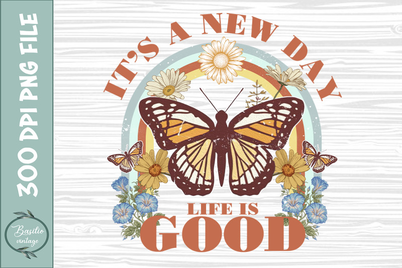 life-is-good-butterfly-retro-floral