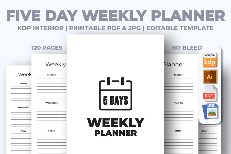 five-day-weekly-planner-kdp-interior