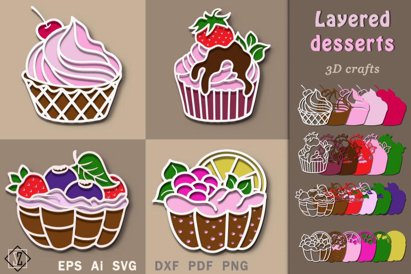 layered-desserts-3d-crafts