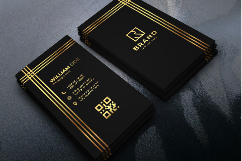 elegant-black-and-yellow-business-card