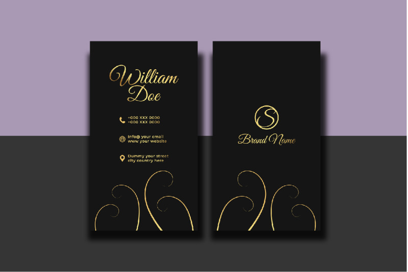 creative-vertical-gold-black-business-card-with-floral