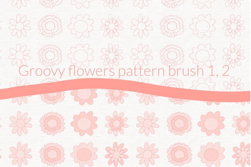 groovy-flowers-pattern-brushes-retro-flowers-procreate-background
